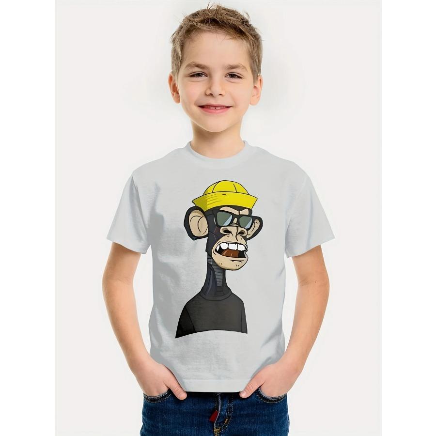 Interessantes 3D-Tier-Druck-T-Shirt für Jungen und Mädchen, kreatives T-Shirt, lässig, kurzärmelig, Tops, T-Shirt für Jungen und Mädchen, Sommerkleidung 140 von Joom DACH