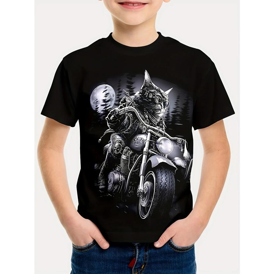 Interessantes 3D-Tier-Druck-T-Shirt für Jungen und Mädchen, kreatives T-Shirt, lässig, kurzärmelig, Tops, T-Shirt für Jungen und Mädchen, Sommerkleidung 160 von Joom DACH