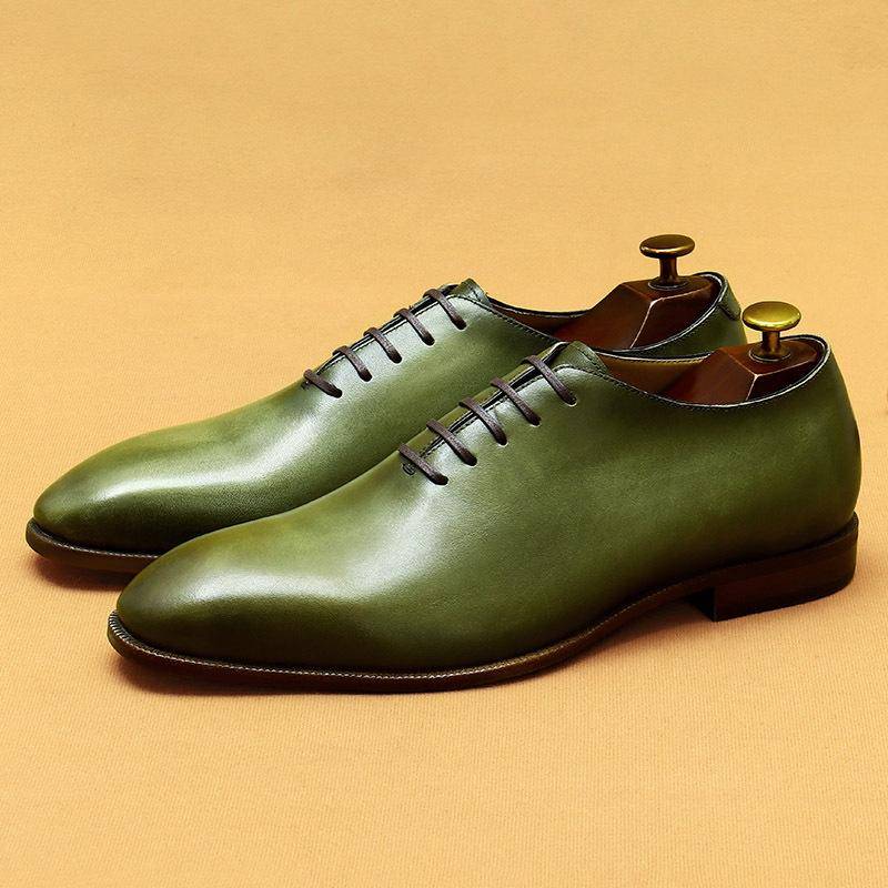 Internet-Berühmtheit Grüne Lederschuhe Herren Nische Vollleder Oxford Schuhe Business Kleid Herrenschuhe 41 hellgrüne von Joom DACH