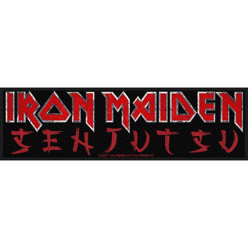 Iron Maiden Senjutsu Strip-Logo-Aufnäher One Size rot/schwarz von Joom DACH