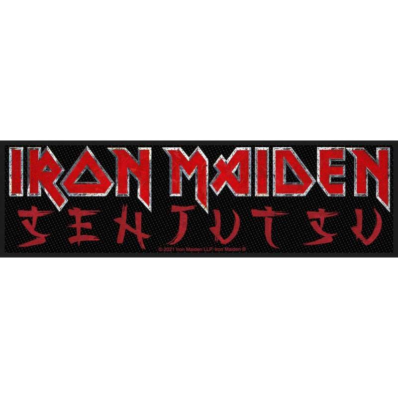 Iron Maiden Senjutsu Strip-Logo-Aufnäher One Size schwarz/rot von Joom DACH