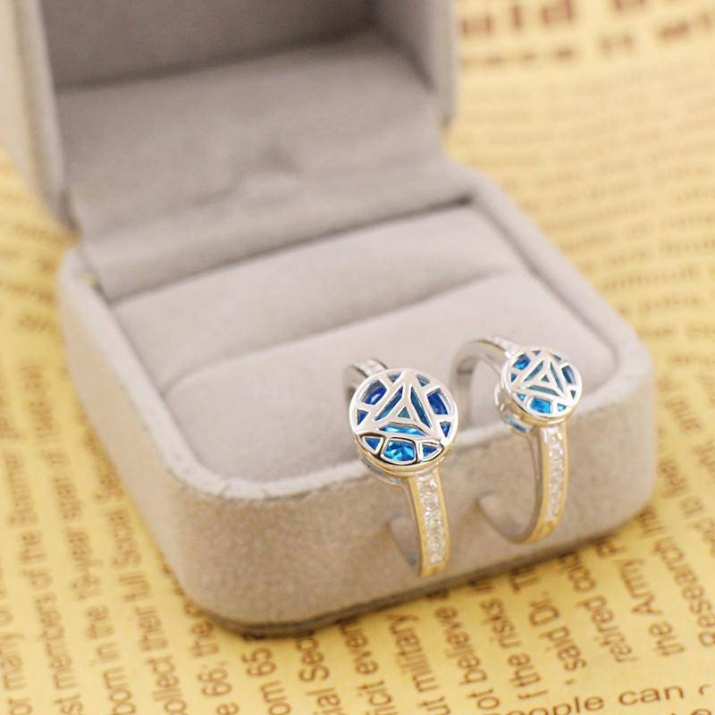 Iron Man Arc Reaktor Ring für Männer Frauen 925 Sterlingsilber Schmuck Cosplay Requisiten Paar Liebende Jahrestag Verlobung Weihnachtsgeschenke Resizable von Joom DACH