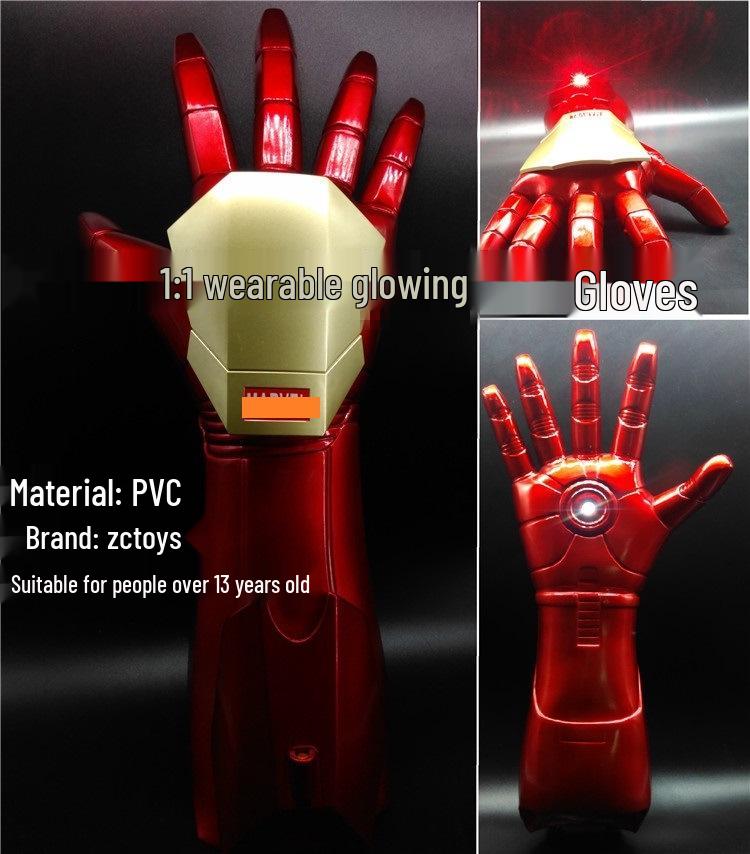 Iron Man Leuchtender Tragbarer Helm & Handschuhe Cosplay Spielzeug für Kinder von Joom DACH