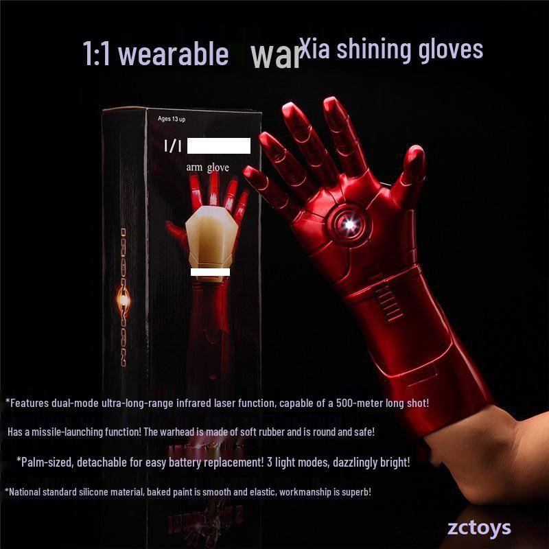 Iron Man Leuchtender Tragbarer Helm & Handschuhe Cosplay Spielzeug für Kinder von Joom DACH