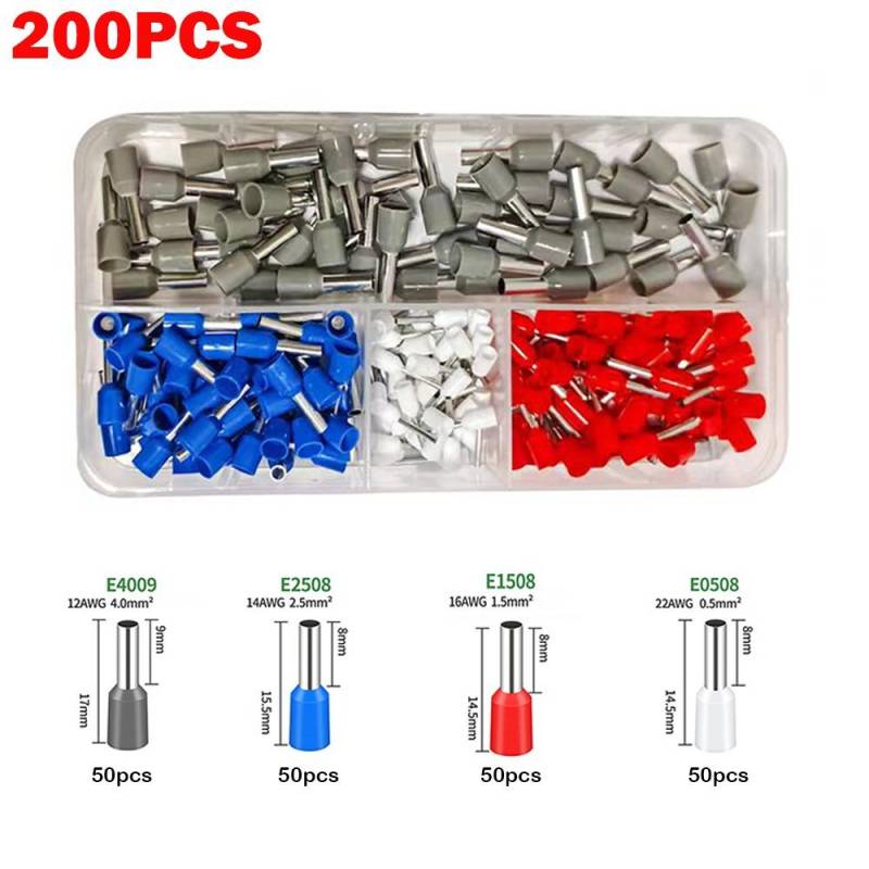 Isolierte Kabelend-Crimps Ferrulen-Box-Set Drahtendenklemmen Ferrulen-Crimpen 200pcs von Joom DACH