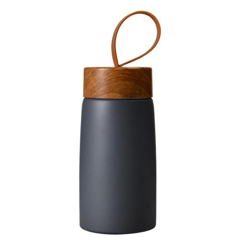 Isolierte Kaffeetasse aus 304 Edelstahl, Wasser-Thermoskanne, Isolierflasche, Mini-Wasserflasche, tragbarer Reisebecher, Thermobecher 201-300ml grau von Joom DACH