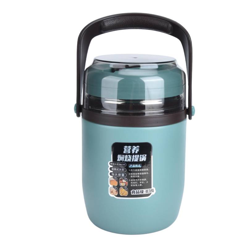 Isolierter Lebensmittelbehälter aus Edelstahl 304, mehrschichtig, auslaufsicher, stapelbar, Thermo-Lunchbox, 2 l minze, grüne von Joom DACH