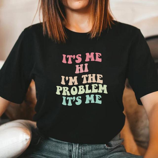 „It’s Me Hi Im The Problem It’s Me“-T-Shirt, lustiges Trend-Musik-Shirt, Anti-Held-Geschenk, Damen-Grafik-T-Shirts, kurzärmeliges T-Shirt M von Joom DACH