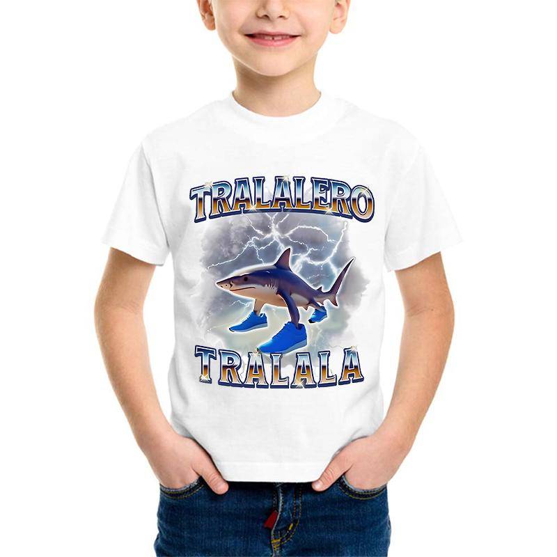 Italienische Brainrot T-Shirts für Kinder Anime Cartoon Niedliches Kurzarmshirt Jungen Mädchen Sommer Mode Top Kinderkleidung Geschenke 120 von Joom DACH