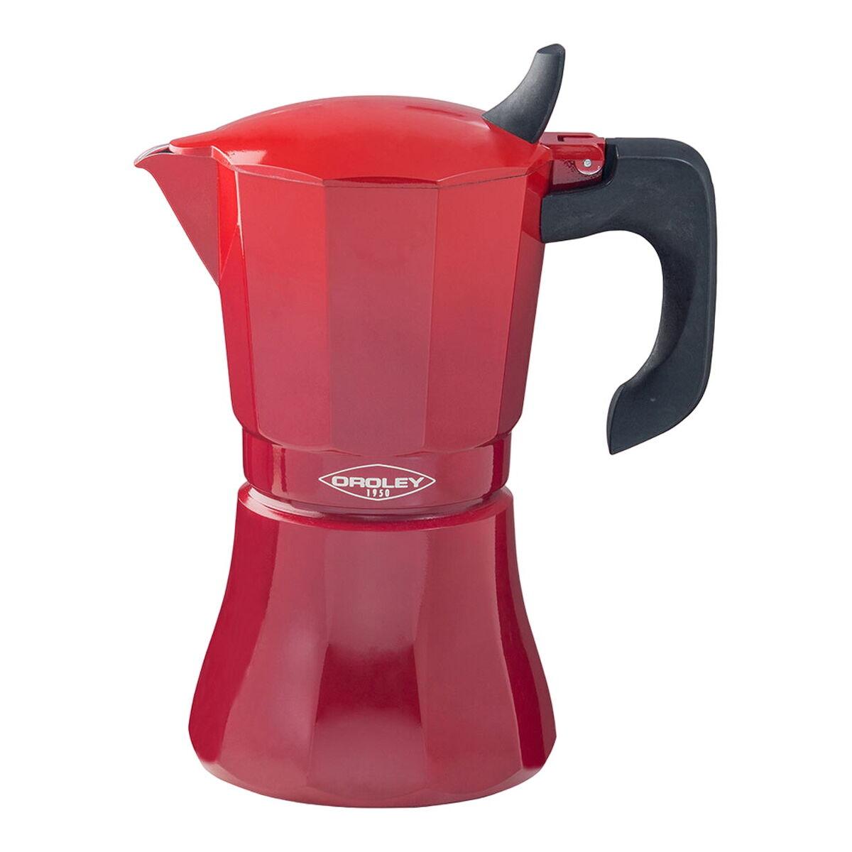 Italienische Kaffeekanne Oroley Petra 9 Tassen Rot Aluminium von Joom DACH