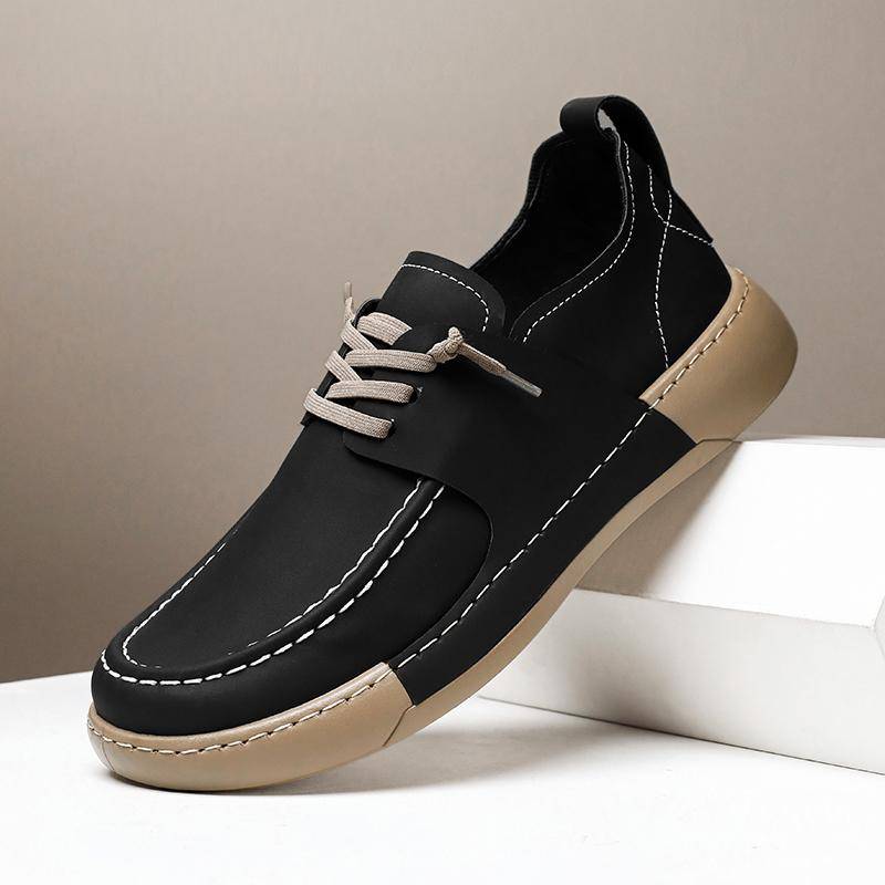 Italienische Luxusmarke Herren Casual Leder Flache Designer Schuhe Frühling/Herbst Echtes Leder Wandersneakers Atmungsaktive Oxford 40 von Joom DACH