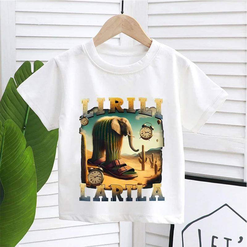 Italienischer Brainrot Lustige Kinder T-Shirts Kind Tralalero Tralalas Tung TungTung Sahur Bombardiro Krokodil Brr Patapim Kleidung Oberteil size 120cm von Joom DACH