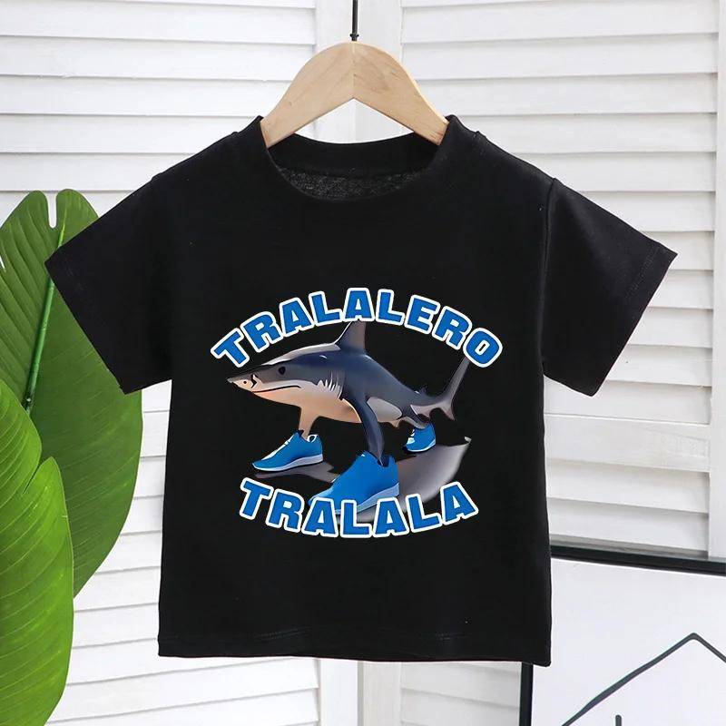 Italienischer Brainrot Lustige Kinder T-Shirts Kind Tralalero Tralalas Tung TungTung Sahur Bombardiro Krokodil Brr Patapim Kleidung Oberteil size 140cm von Joom DACH