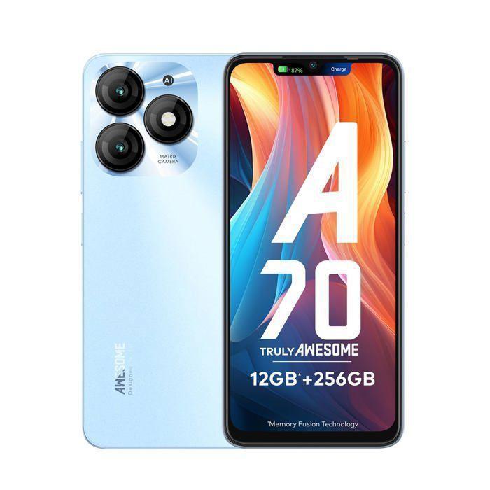 Günstiges Smartphone Itel A70 12GB+256GB 6,6  120Hz Bildschirm 5000mAh Handy Android 13 13MP Dual-SIM 4G/GPS Blau von Joom DACH