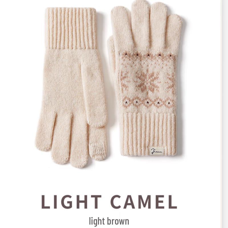 JIUMU Damen Fair Isle Wollmischung Strickhandschuhe One Size von Joom DACH