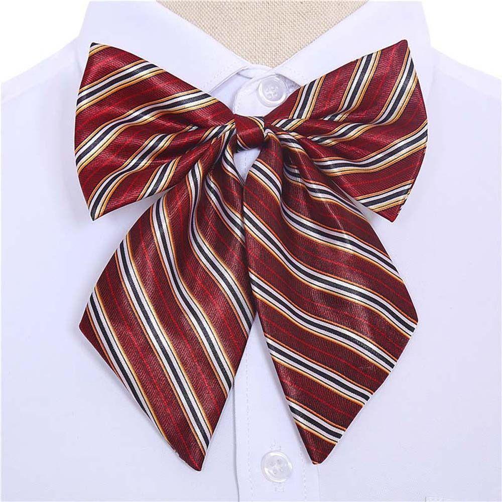 JK Stripe Bowknot For Women Girl Neck Ties Neckties School Student Uniform Bowties Shirt Accessory von Joom DACH
