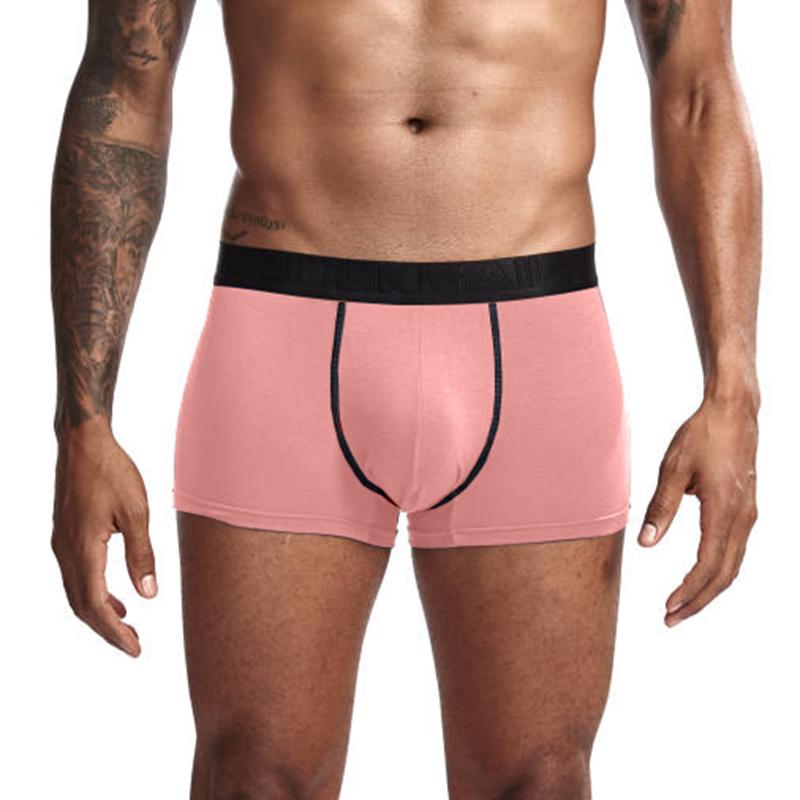 JOCKAMIL Boxershorts aus weichem und atmungsaktivem Modalstoff für Herren, niedrige Taille, solide Hodensack-Beutel, Trucks, Sport, Fitnessstudio, Herren-Shorts L rosa von Joom DACH