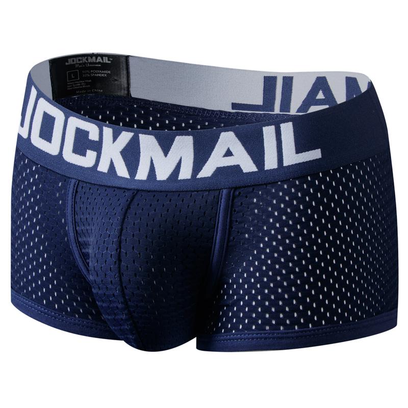 JOCKMAIL Mesh schnell trocknende Hose Herren Boxershorts Eisseide atmungsaktive Jugend viereckige Hose Herren Guard Hose Flut L navy blau von Joom DACH