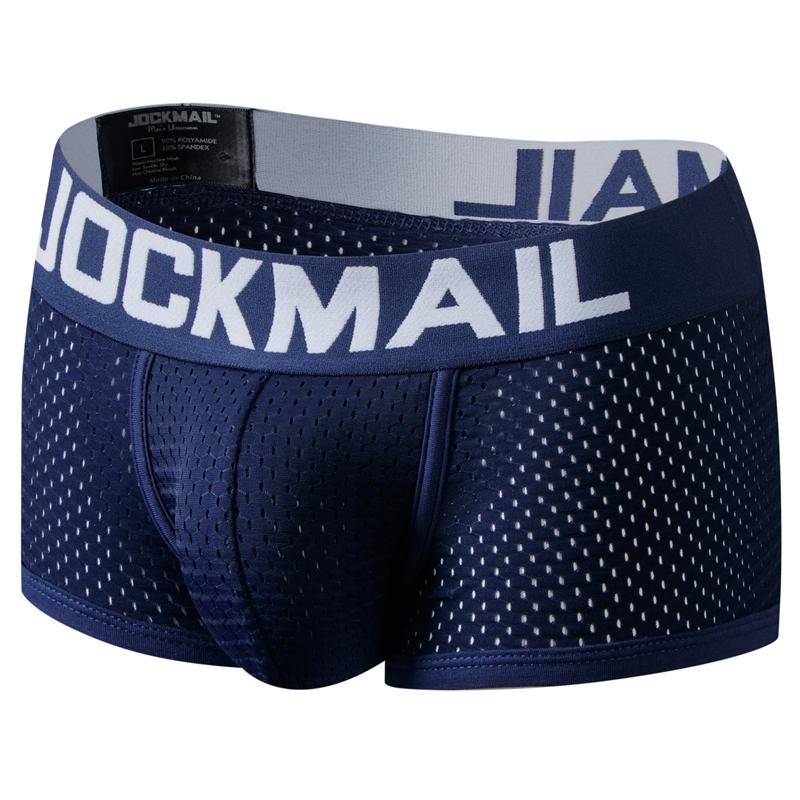 JOCKMAIL Mesh schnell trocknende Hose Herren Boxershorts Eisseide atmungsaktive Jugend viereckige Hose Herren Guard Hose Flut L navy blau von Joom DACH