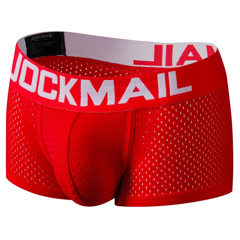 JOCKMAIL Mesh schnell trocknende Hose Herren Boxershorts Eisseide atmungsaktive Jugend viereckige Hose Herren Guard Hose Flut M rot von Joom DACH
