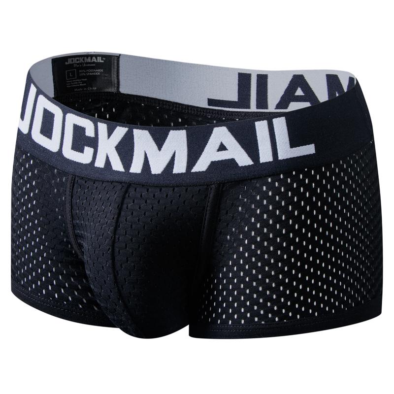 JOCKMAIL Mesh schnell trocknende Hose Herren Boxershorts Eisseide atmungsaktive Jugend viereckige Hose Herren Guard Hose Flut M schwarz von Joom DACH