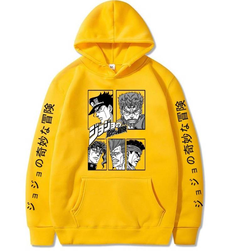JOJO Bizarre Adventure Hoodie Mode Pullover Tops Langarm Sweatshirt Herren S gelb von Joom DACH