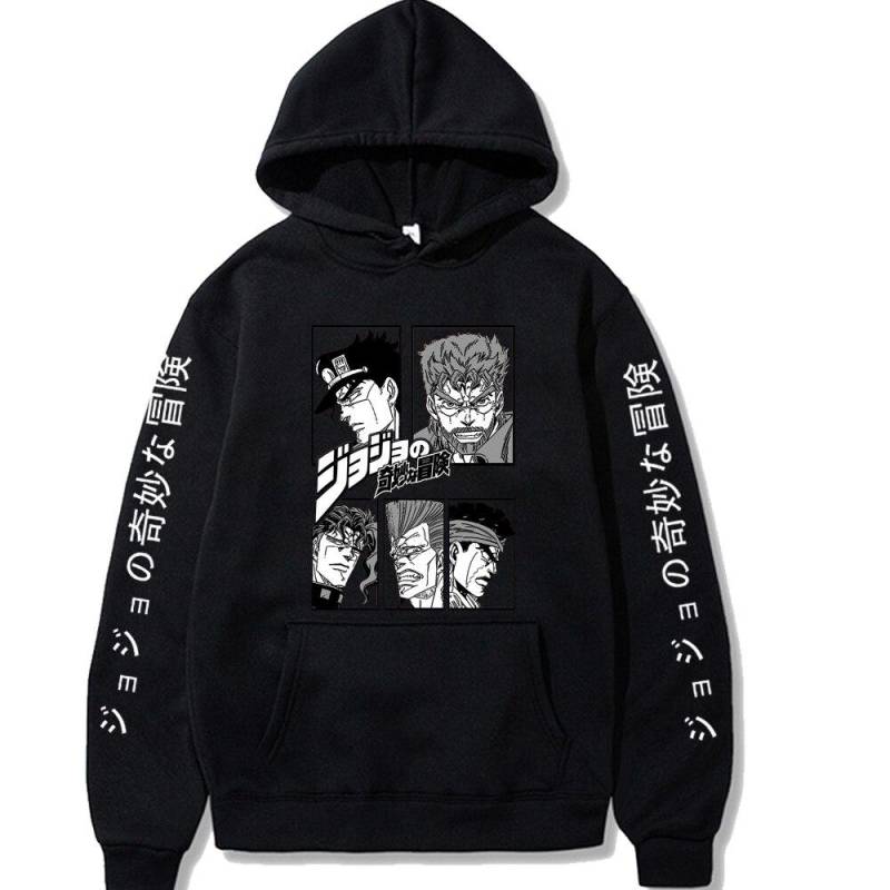 JOJO Bizarre Adventure Hoodie Mode Pullover Tops Langarm Sweatshirt Herren S schwarz von Joom DACH