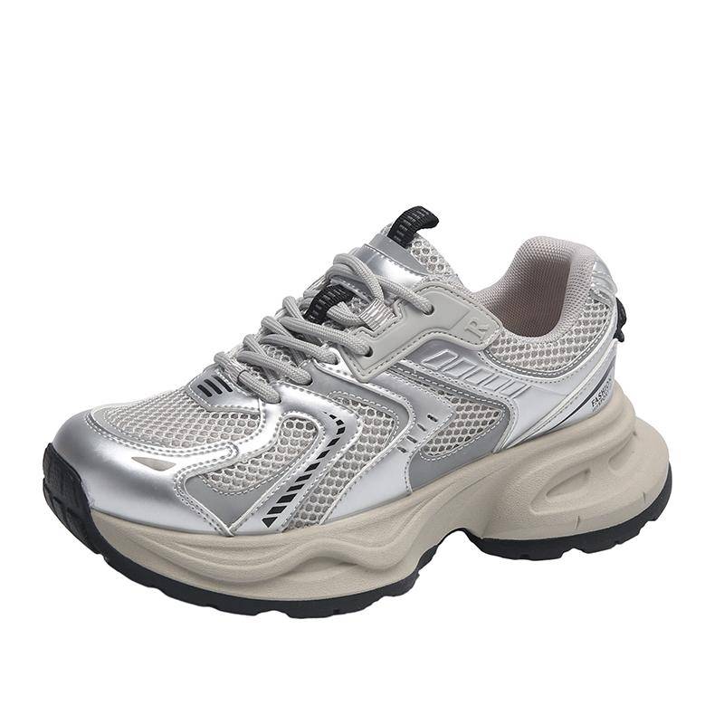 JOZHAMTA Damen-Sneaker, flache Plateauschuhe, Patchwork, dicke Unterseite, weiches Leder, runde Zehenpartie, lässige Damen-Sneaker, Größe 35–40 40 von Joom DACH