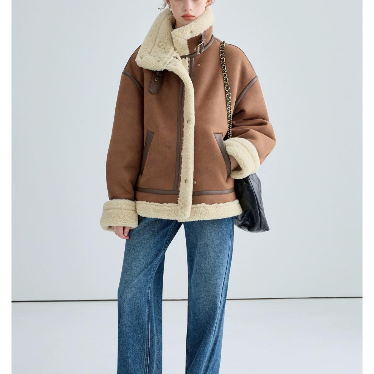 Jacke Damen Winter neu verdickt warm Fell integriert retro XL von Joom DACH