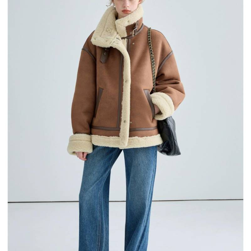 Jacke Damen Winter neu verdickt warm Fell integriert retro XL von Joom DACH