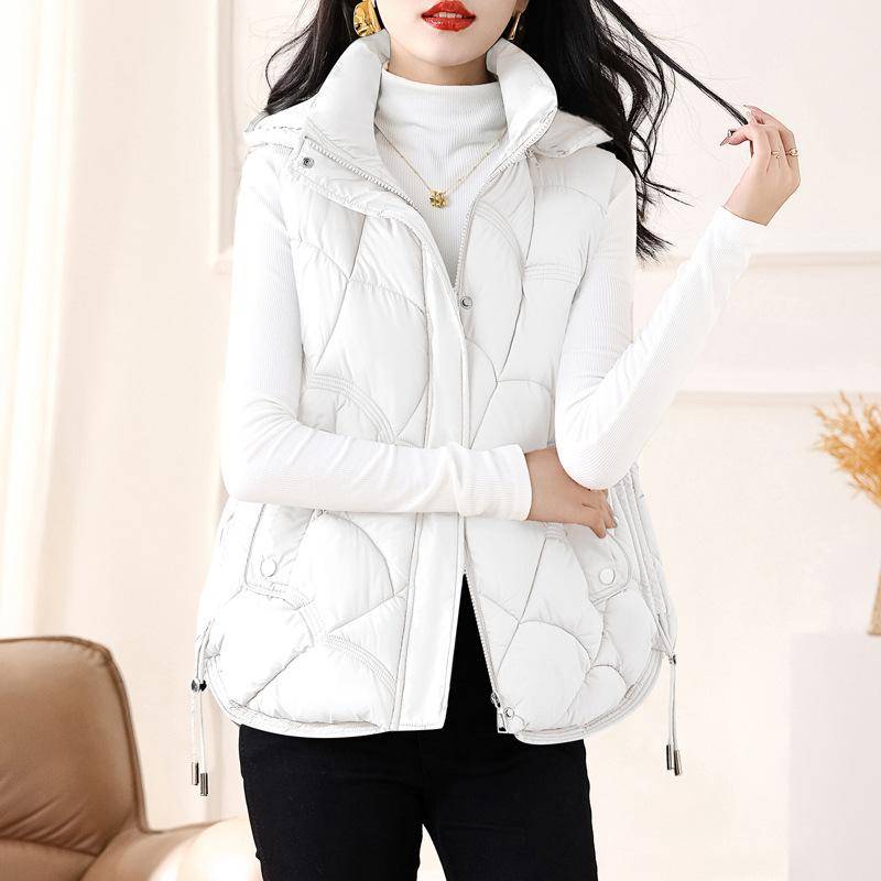 Jacke Daunenweste Damen Herbst und Winter Stehkragen Weste mit Kapuze im koreanischen Stil Daunenweste Gepolsterte ärmellose Parka XXXXL weiß Jacke Daunenweste Damen Herbst und Winter Stehkragen Weste mit Kapuze im koreanischen Stil Daunenweste Gepolsterte ärmellose Parka XXXXL weiß von Joom DACH