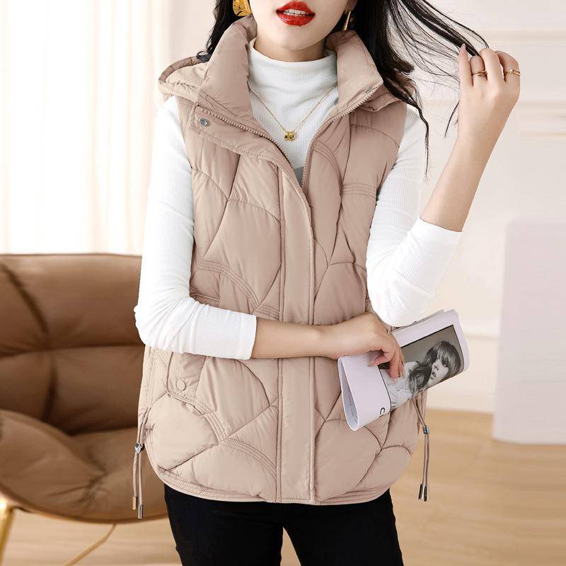 Jacke Daunenweste Damen Herbst und Winter Stehkragen Weste mit Kapuze im koreanischen Stil Daunenweste Gepolsterte ärmellose Parka XXXXL khaki Jacke Daunenweste Damen Herbst und Winter Stehkragen Weste mit Kapuze im koreanischen Stil Daunenweste Gepolsterte ärmellose Parka XXXXL khaki von Joom DACH