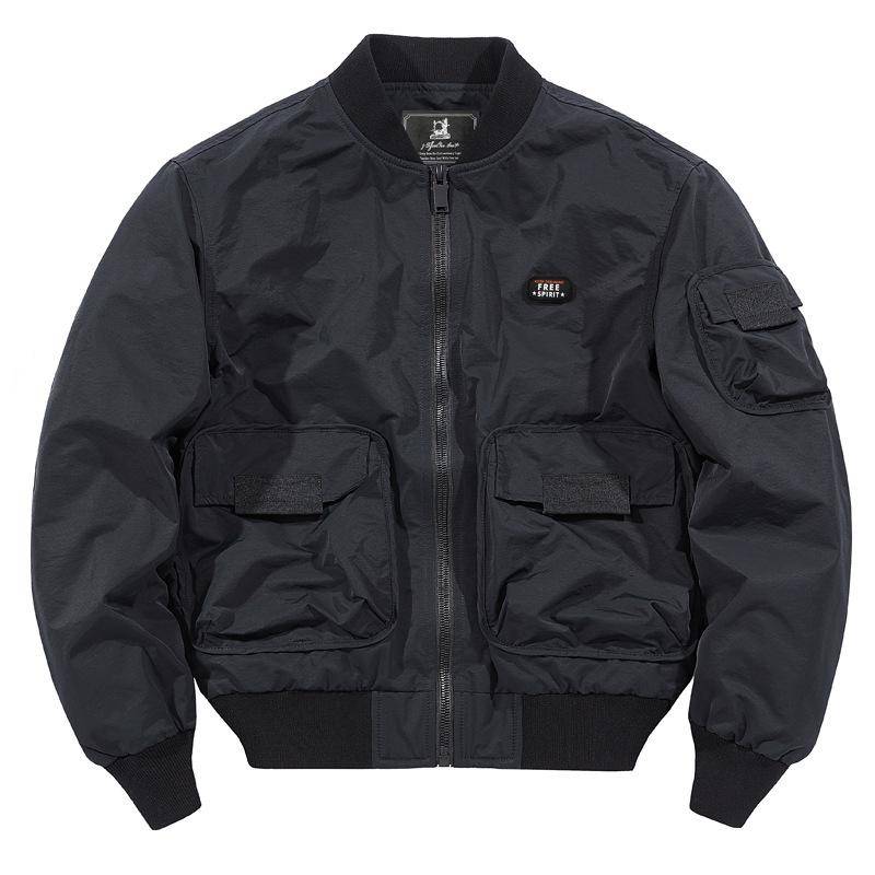 Jacke Herren Dünn Frühling und Herbst Neue Große Größe Multi-Pocket Baseball Anzug Pilot Herren Jacke Top 2XL von Joom DACH