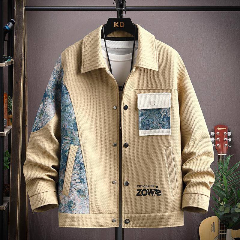 Jacke Herren Herbst und Winter Ethnischer Stil Splicing Reversjacke Neue Trendmarke Fleece Dicker 7XL von Joom DACH