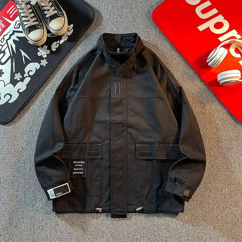 Jacke Herren Trendige Baumwolljacke Locker Warm Baumwolljacke Baumwolljacke Alleskönner Dick Schlichte Brotjacke S schwarz von Joom DACH