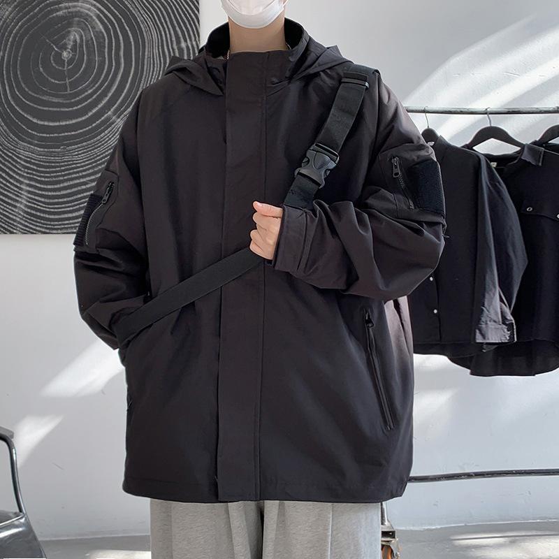 Jacke für Herren Frühling und Herbst Neuer Stil Harbor Wind Spring Baseballanzug für männliche Teenager Hübscher Cardigan Kapuzenmantel 3XL von Joom DACH