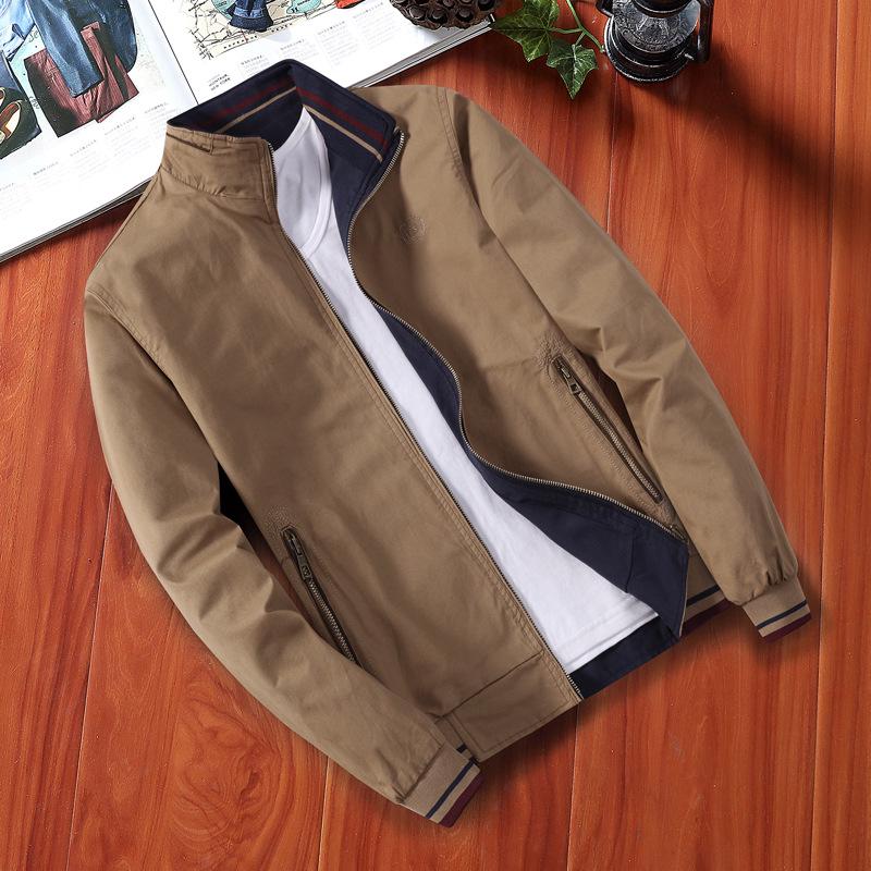 Jacke für Herren im mittleren und alten Alter, Business-Männer, lässige Jacke mit Stehkragen, doppelseitige Kleidung XXL von Joom DACH