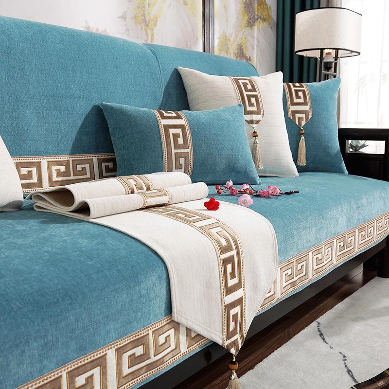 Jacquard-Stickerei-Sofabezüge Chenille-Couch-Schonbezug Rutschfestes Sessel-Sitzkissen Gesäumtes Sofa-Handtuch für das Wohnzimmer classica 110x240cm 1pcs von Joom DACH