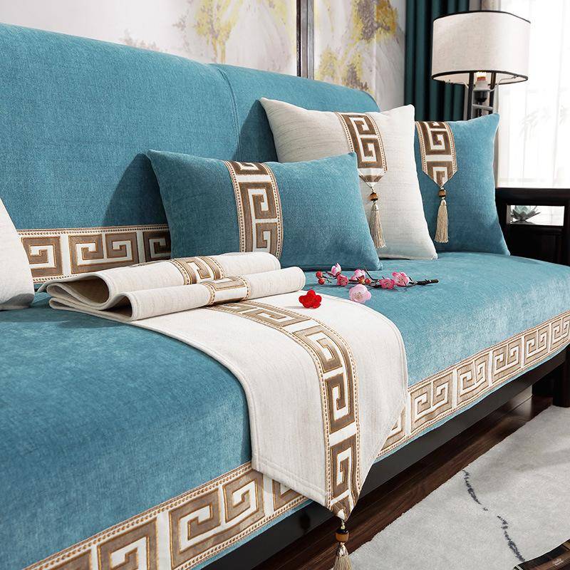 Jacquard-Stickerei-Sofabezüge Chenille-Couch-Schonbezug Rutschfestes Sessel-Sitzkissen Gesäumtes Sofa-Handtuch für das Wohnzimmer classica 110x240cm 1pcs von Joom DACH