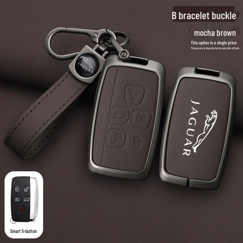 Jaguar XJ/XEL/XFL/FTYPE/EPACE Herren Leder Schlüsselanhänger mit Metallschnalle Premium Packaging von Joom DACH