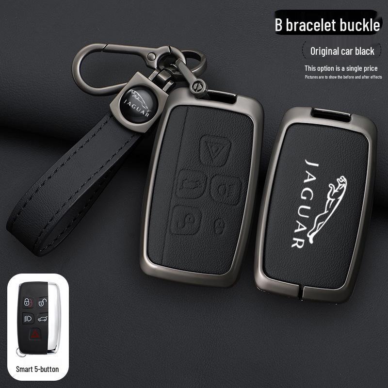 Jaguar XJ/XEL/XFL/FTYPE/EPACE Herren Leder Schlüsselanhänger mit Metallschnalle Premium Packaging von Joom DACH