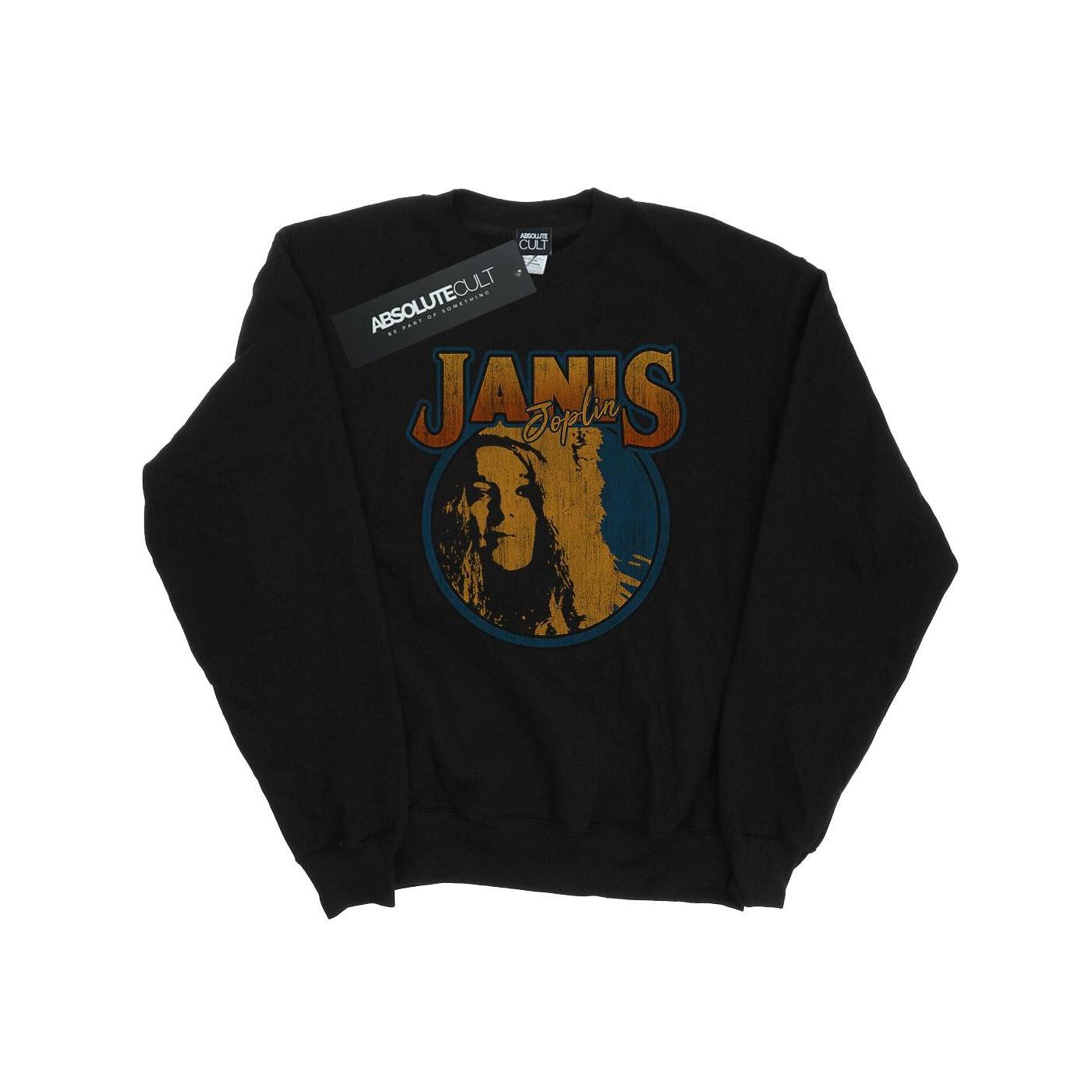 Janis Joplin Herren-Sweatshirt mit Distressed-Kreismuster XXL schwarz von Joom DACH