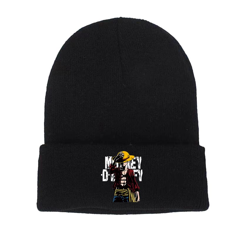 Janpanese Anime Winter Hüte für Unisex Luffy Neue Mützen Strickmütze Herbst Weibliche Beanie Caps Wärmer Motorhaube Damen Casual Cap One Size von Joom DACH