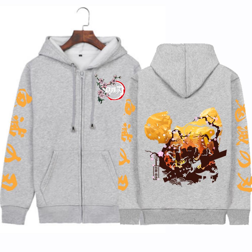 Japan Anime Demon Slayer Agatsuma Zenitsu Print Mit Kapuze Männer Frauen Übergroße Zipper Hoodies Harajuku Sweatshirt Unisex Zip Jakcet L von Joom DACH