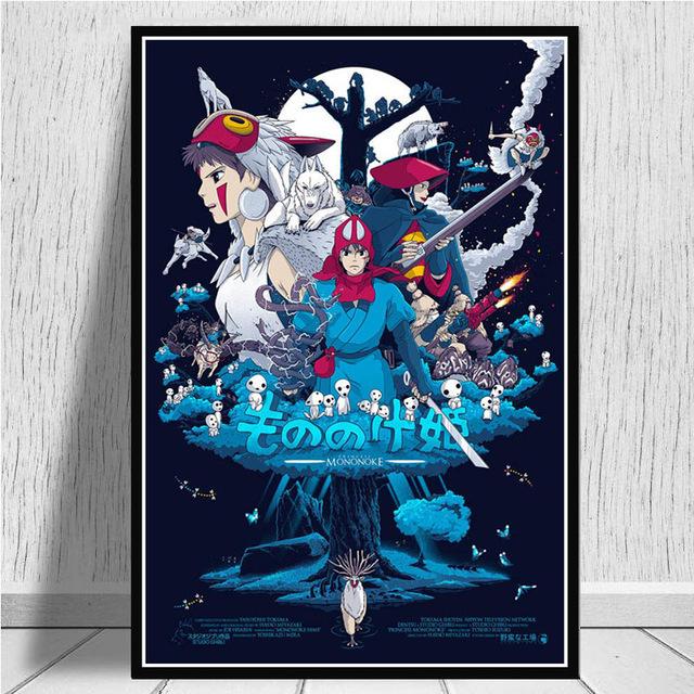 Japan Anime Prinzessin Mononoke Leinwand Malerei Poster und Drucke Wand Kunst Bilder für Wohnzimmer Cuadros Home Dekoration Kein Rahmen 21*30cm von Joom DACH