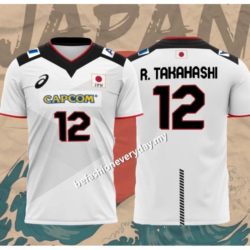 Japan Volleyball Trikot Herren Damen Kleidung R.Takahashi Nr. 21 Ishikawa Nr. 14 Sportlich Lässig Atmungsaktiv Schnelltrocknend Übergroße Oberteile 4XL von Joom DACH