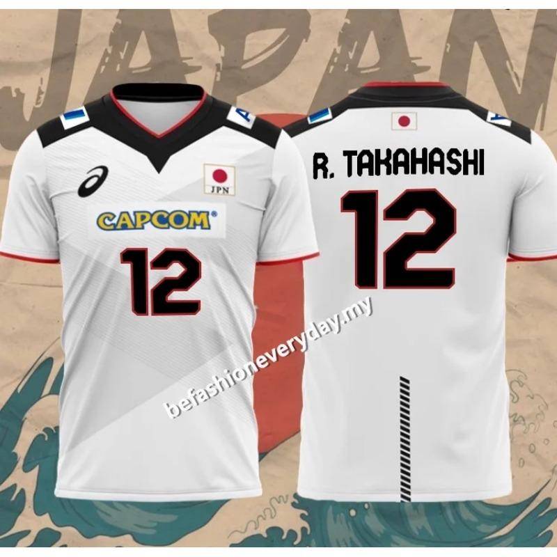 Japan Volleyball Trikot Herren Damen Kleidung R.Takahashi Nr. 21 Ishikawa Nr. 14 Sportlich Lässig Atmungsaktiv Schnelltrocknend Übergroße Oberteile 4XL von Joom DACH
