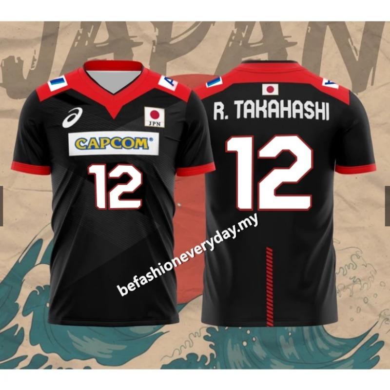 Japan Volleyball Trikot Herren Damen Kleidung R.Takahashi Nr. 21 Ishikawa Nr. 14 Sportlich Lässig Atmungsaktiv Schnelltrocknend Übergroße Oberteile XL von Joom DACH