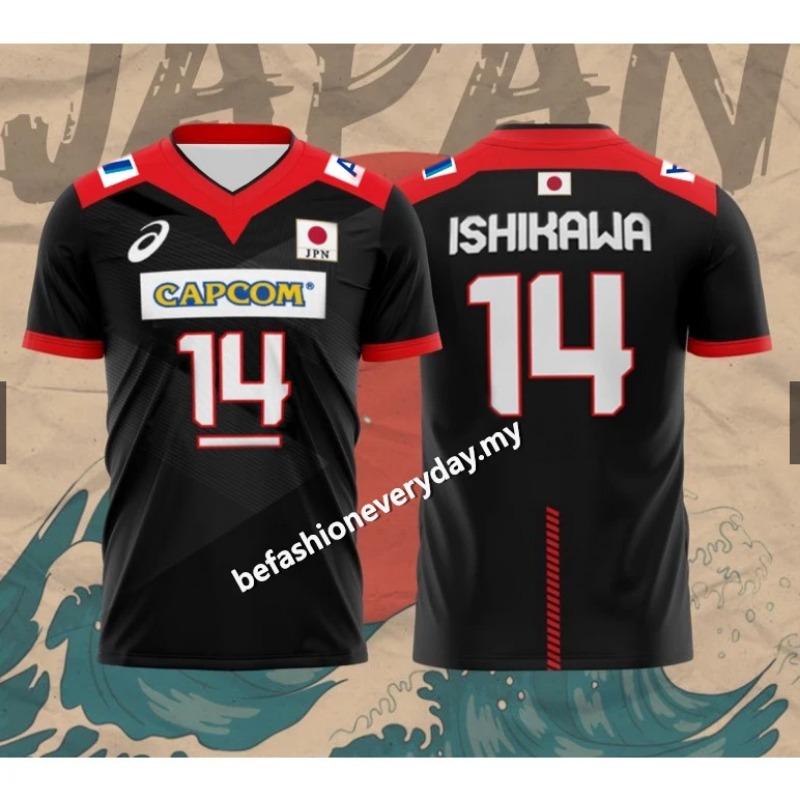 Japan Volleyball Trikot Herren Damen Kleidung R.Takahashi Nr. 21 Ishikawa Nr. 14 Sportlich Lässig Atmungsaktiv Schnelltrocknend Übergroße Oberteile XL von Joom DACH