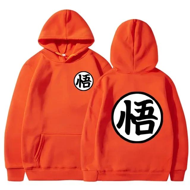 Japanische Anime Cartoon Goku Vintage Gedruckt Mode Hoody Plus Fleece Pullover Casual Männer Hoodies Sweatshirts Hip Hop Streetwear L orange von Joom DACH
